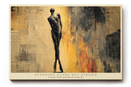 Paul Sinus Wandbild 120x80cm Abstrakte stehende Figur moderne Kunst Poster minimalistisches Menschenbild Kunstdruck Kunstbild für Wohnzimmer Büro Flur Dekoration