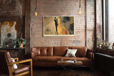 Paul Sinus Wandbild 120x80cm Abstrakte stehende Figur moderne Kunst Poster minimalistisches Menschenbild Kunstdruck Kunstbild für Wohnzimmer Büro Flur Dekoration