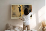 Paul Sinus Wandbild 120x80cm Abstrakte stehende Figur moderne Kunst Poster minimalistisches Menschenbild Kunstdruck Kunstbild für Wohnzimmer Büro Flur Dekoration