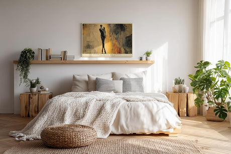 Paul Sinus Wandbild 120x80cm Abstrakte stehende Figur moderne Kunst Poster minimalistisches Menschenbild Kunstdruck Kunstbild für Wohnzimmer Büro Flur Dekoration