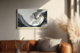 Paul Sinus Wandbild 120x80cm Abstrakte Steinform Moderne Skulpturale Kunst in Naturfarben für Wohnzimmer Büro Flur