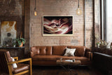Paul Sinus Wandbild 120x80cm Abstrakte Stofflandschaft in Rot und Creme moderne Texturkunst