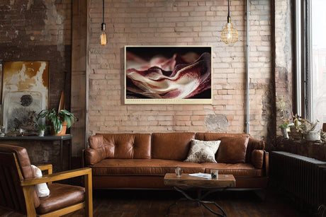 Paul Sinus Wandbild 120x80cm Abstrakte Stofflandschaft in Rot und Creme moderne Texturkunst