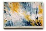 Paul Sinus Wandbild 120x80cm Abstrakte Struktur Kunst in Blau Weiß und Gold Moderne Textur Malerei für Wohnzimmer Büro und Flur