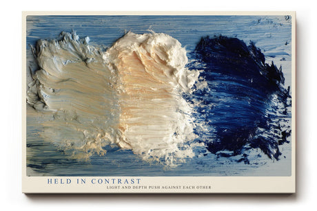 Paul Sinus Wandbild 120x80cm abstrakte Strukturmalerei blau weiss moderne Kunst Kontrastdesign Wanddekoration fuer Wohnzimmer Büro