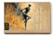 Paul Sinus Wandbild 120x80cm Abstrakte Taenzerin in Bewegung Kunstvolle Figur Collage in Beige Gold Moderne Wanddekoration