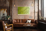 Paul Sinus Wandbild 120x80cm abstrakte Wasserblasen gruen Makrofotografie moderne Fluid Struktur Kunstbild stilvolle Wanddekoration fuer Wohnzimmer Büro