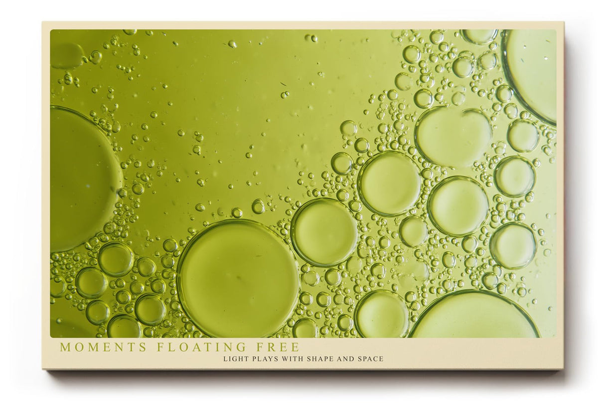 Paul Sinus Wandbild 120x80cm abstrakte Wasserblasen gruen Makrofotografie moderne Fluid Struktur Kunstbild stilvolle Wanddekoration fuer Wohnzimmer Büro