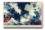 Paul Sinus Wandbild 120x80cm Abstrakte Welle Meer Kunstmotiv Dynamische Meeresbewegung in moderner Farbkomposition