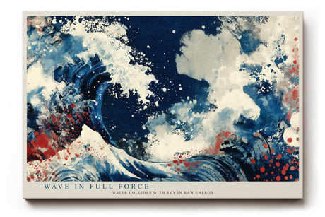 Paul Sinus Wandbild 120x80cm Abstrakte Welle Meer Kunstmotiv Dynamische Meeresbewegung in moderner Farbkomposition