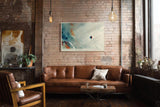 Paul Sinus Wandbild 120x80cm abstrakte Winterlandschaft minimalistische Naturkunst weiss blau modernes Kunstbild stilvolle Wanddekoration fuer Wohnzimmer Büro Flur