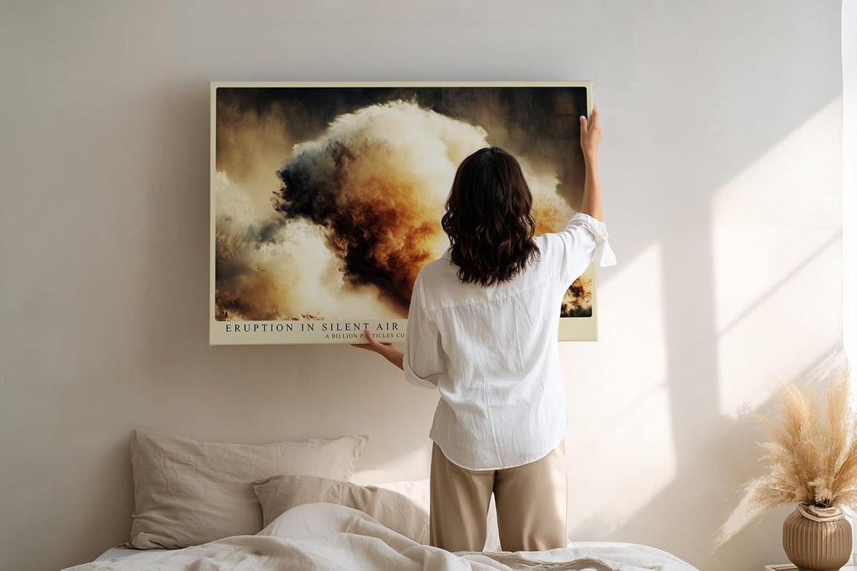Paul Sinus Wandbild 120x80cm Abstrakte Wolken Explosion moderne Kunst Himmel Energie Wanddekoration Wohnzimmer Büro
