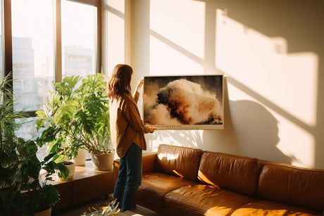 Paul Sinus Wandbild 120x80cm Abstrakte Wolken Explosion moderne Kunst Himmel Energie Wanddekoration Wohnzimmer Büro