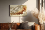 Paul Sinus Wandbild 120x80cm Abstrakte Wolken in Amber Tönen Moderne Kunst mit Luftigen Formen für Wohnzimmer Schlafzimmer