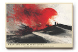 Paul Sinus Wandbild 120x80cm Abstrakte Wueste roter Himmel moderne Landschaft Kunst Wanddekoration minimalistische Natur Szene