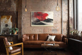 Paul Sinus Wandbild 120x80cm Abstrakte Wueste roter Himmel moderne Landschaft Kunst Wanddekoration minimalistische Natur Szene