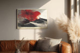 Paul Sinus Wandbild 120x80cm Abstrakte Wueste roter Himmel moderne Landschaft Kunst Wanddekoration minimalistische Natur Szene