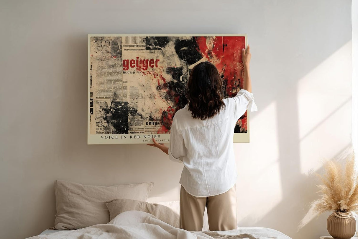 Paul Sinus Wandbild 120x80cm Abstrakte Zeitung Collage Portrait LeinWandbild 120x80cm Moderne Kunst Wanddekoration