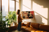Paul Sinus Wandbild 120x80cm Abstrakte Zeitung Collage Portrait LeinWandbild 120x80cm Moderne Kunst Wanddekoration