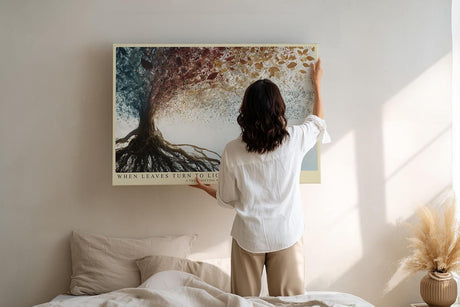 Paul Sinus Wandbild 120x80cm abstrakter Baum Jahreszeiten Kunst modern naturfarben Kunstdruck grosses Natur Kunstbild stilvolle Wanddekoration fuer Wohnzimmer Büro Flur