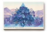 Paul Sinus Wandbild 120x80cm abstrakter Baum mit Blumen moderne Naturkunst in Blau und Pastell stilvolle Wanddekoration fuer Wohnzimmer Flur