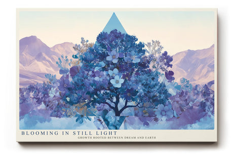 Paul Sinus Wandbild 120x80cm abstrakter Baum mit Blumen moderne Naturkunst in Blau und Pastell stilvolle Wanddekoration fuer Wohnzimmer Flur