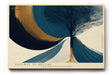 Paul Sinus Wandbild 120x80cm abstrakter Baum moderne Landschaft Kunst blau gold grafisches Design stilvolle Wanddekoration fuer Wohnzimmer Büro