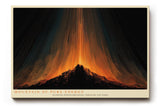 Paul Sinus Wandbild 120x80cm abstrakter Berg mit Lichtstrahlen moderne Energie Kunst in orange und schwarz dynamisches Kunstbild für Wohnzimmer Büro Atelier