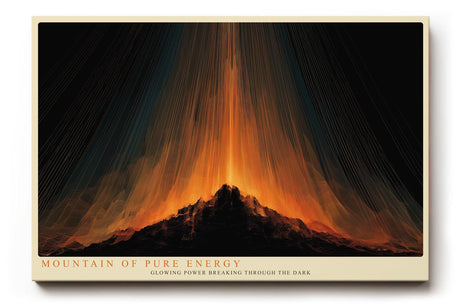 Paul Sinus Wandbild 120x80cm abstrakter Berg mit Lichtstrahlen moderne Energie Kunst in orange und schwarz dynamisches Kunstbild für Wohnzimmer Büro Atelier