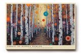Paul Sinus Wandbild 120x80cm abstrakter Birkenwald bunt modern mystischer Wald Kunstdruck grosses Wandbild 120x80cm kreative Natur Wanddekoration fuer Wohnzimmer Büro