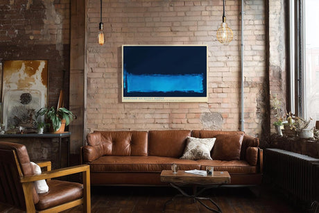 Paul Sinus Wandbild 120x80cm Abstrakter blauer Horizont moderne minimalistische Farbkunst
