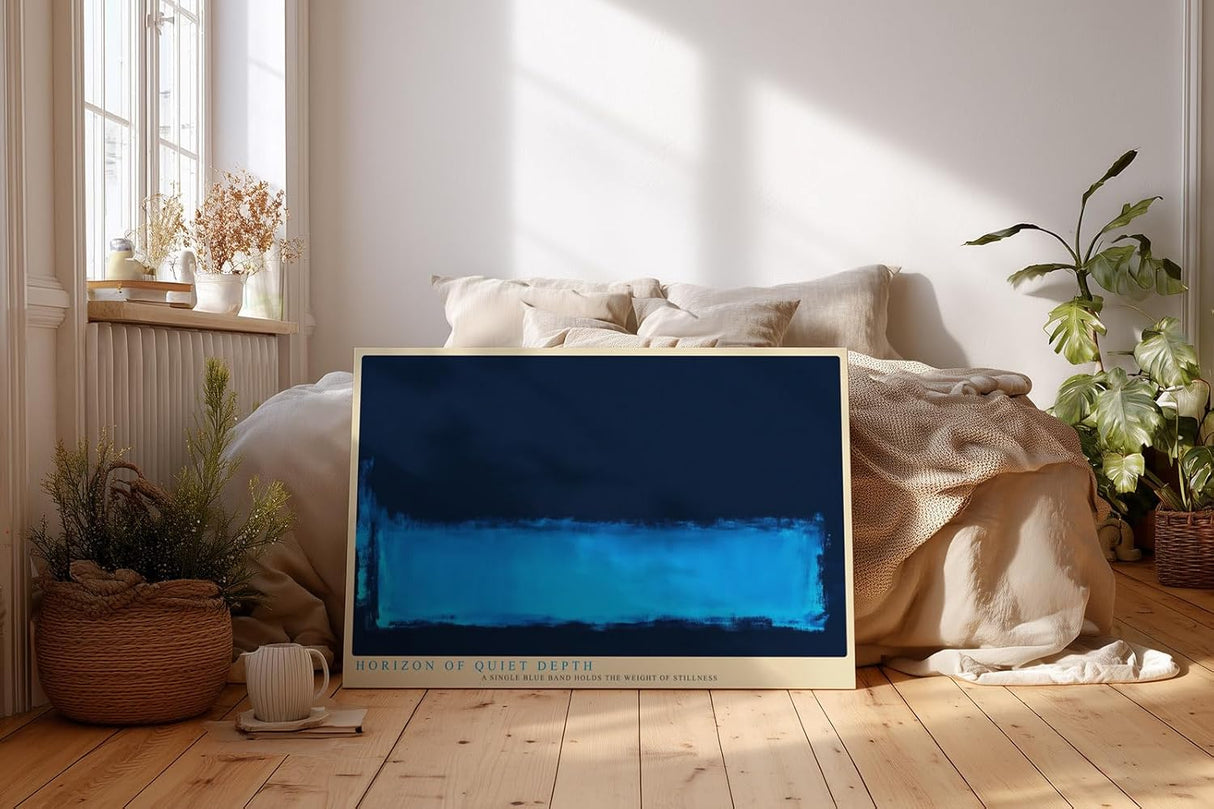 Paul Sinus Wandbild 120x80cm Abstrakter blauer Horizont moderne minimalistische Farbkunst