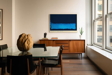 Paul Sinus Wandbild 120x80cm Abstrakter blauer Horizont moderne minimalistische Farbkunst