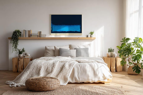 Paul Sinus Wandbild 120x80cm Abstrakter blauer Horizont moderne minimalistische Farbkunst