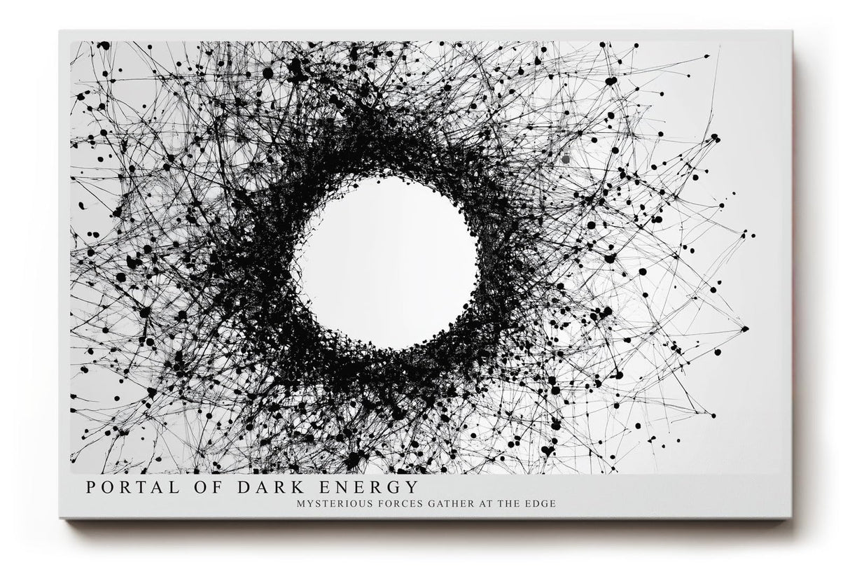 Paul Sinus Wandbild 120x80cm abstrakter Energie Kreis schwarze Linienstruktur modernes Grafikdesign minimalistische Wanddekoration fuer Wohnzimmer Büro