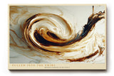 Paul Sinus Wandbild 120x80cm abstrakter Farbwirbel modern beige braun dynamische Kunst grosses Kunstbild stilvolle Wanddekoration fuer Wohnzimmer Büro