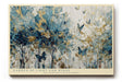 Paul Sinus Wandbild 120x80cm Abstrakter Garten mit Schmetterlingen Blau Gold Natur Kunst Wanddekoration Wohnzimmer Schlafzimmer