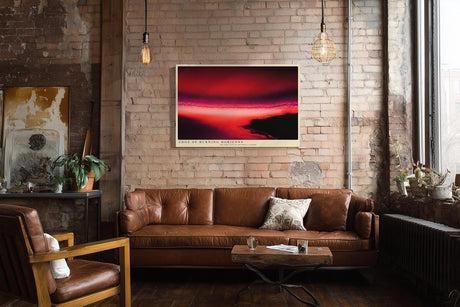Paul Sinus Wandbild 120x80cm abstrakter Himmel modern rot dramatische Landschaft Kunst Kunstdruck grosses Kunstbild ausdrucksstarke Wanddekoration fuer Wohnzimmer Büro