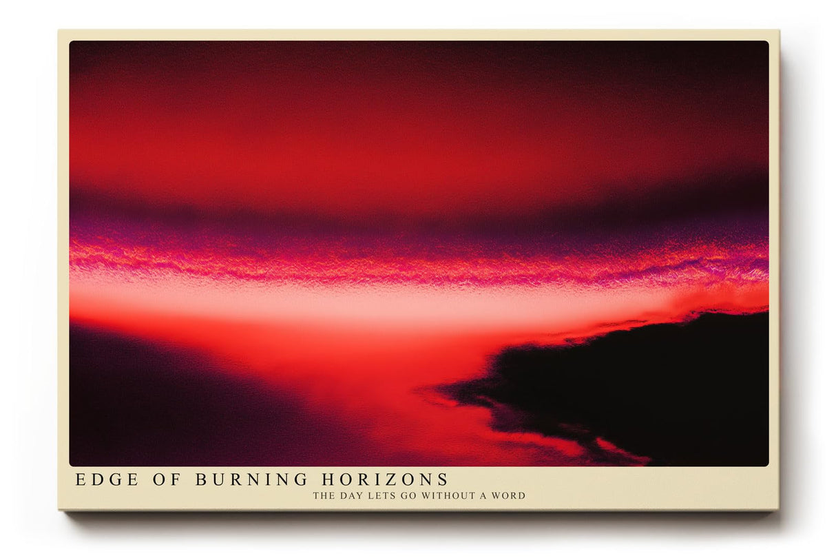 Paul Sinus Wandbild 120x80cm abstrakter Himmel modern rot dramatische Landschaft Kunst Kunstdruck grosses Kunstbild ausdrucksstarke Wanddekoration fuer Wohnzimmer Büro