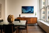 Paul Sinus Wandbild 120x80cm Abstrakter Kosmos in Blau Galaxie Nebel Moderne Weltraum Kunst für Wohnzimmer Büro Schlafzimmer