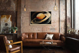 Paul Sinus Wandbild 120x80cm abstrakter Planet moderne Weltraum Kunst gold schwarz kosmische Formen Kunstdruck elegante