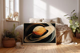 Paul Sinus Wandbild 120x80cm abstrakter Planet moderne Weltraum Kunst gold schwarz kosmische Formen Kunstdruck elegante