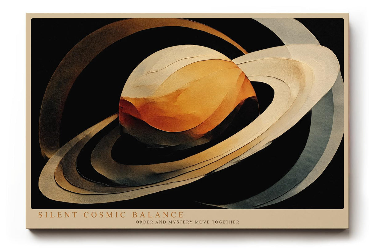 Paul Sinus Wandbild 120x80cm abstrakter Planet moderne Weltraum Kunst gold schwarz kosmische Formen Kunstdruck elegante