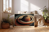 Paul Sinus Wandbild 120x80cm abstrakter Planet Ringe moderne Weltraumkunst geometrisches Design stilvolle Wanddekoration fuer Wohnzimmer Büro