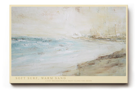 Paul Sinus Wandbild 120x80cm Abstrakter Strand und Meer Moderne Küstenmalerei in Warmen Naturtönen für Wohnzimmer Schlafzimmer