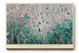 Paul Sinus Wandbild 120x80cm Abstrakter Traumwald mit Schmetterlingen Gruen Weiss Natur Kunst Wanddekoration