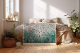 Paul Sinus Wandbild 120x80cm Abstrakter Traumwald mit Schmetterlingen Gruen Weiss Natur Kunst Wanddekoration
