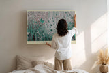 Paul Sinus Wandbild 120x80cm Abstrakter Traumwald mit Schmetterlingen Gruen Weiss Natur Kunst Wanddekoration