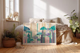 Paul Sinus Wandbild 120x80cm abstrakter Wald modern bunt dekorative Blaetter Kunst Kunstdruck grosses Kunstbild stilvolle Wanddekoration fuer Wohnzimmer Büro