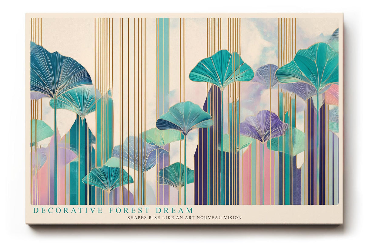 Paul Sinus Wandbild 120x80cm abstrakter Wald modern bunt dekorative Blaetter Kunst Kunstdruck grosses Kunstbild stilvolle Wanddekoration fuer Wohnzimmer Büro